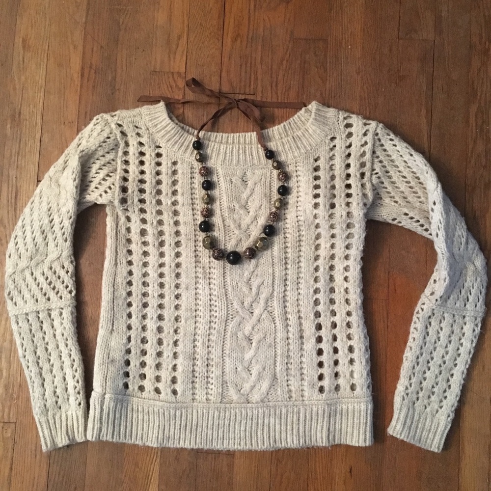 Beautiful off white crocheted sweater